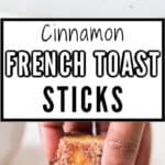 French toast sticks with text