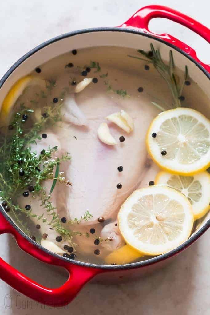 chicken brine in large pot