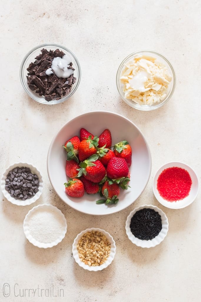 ingredients for chocolate covered strawberries