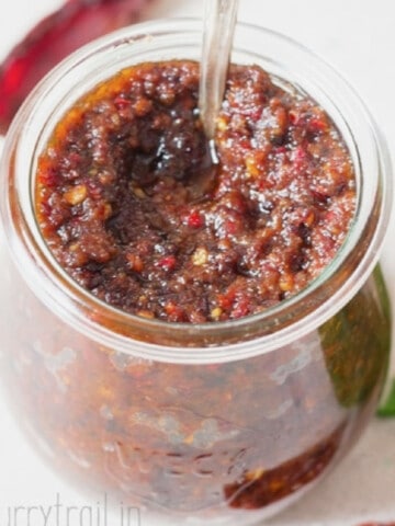 tomato pesto pasta made of sun-dried tomatoes in a jar.