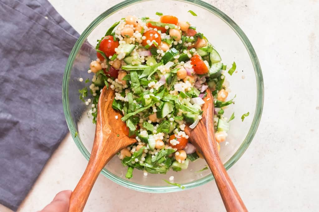 toss Israeli couscous salad