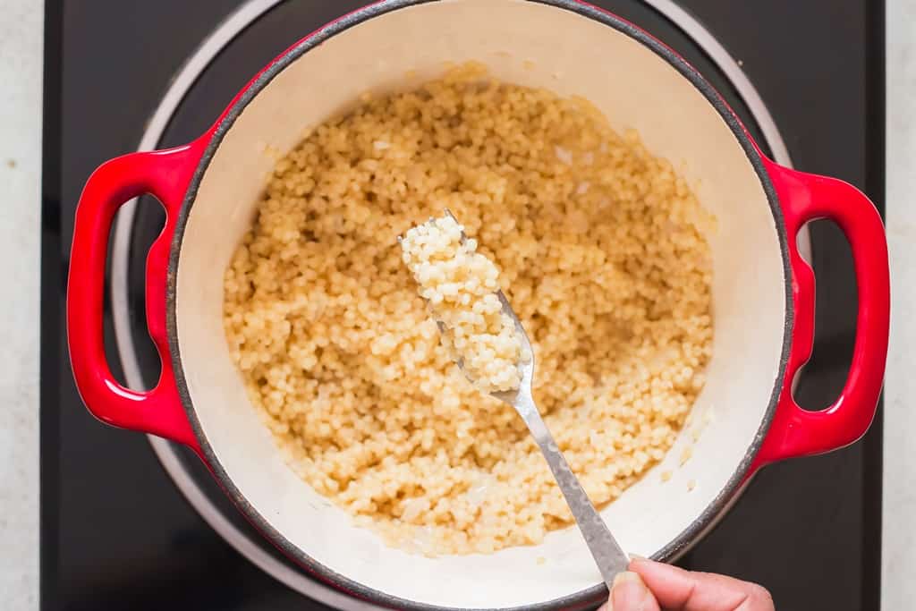 perfectly cooked pearl couscous