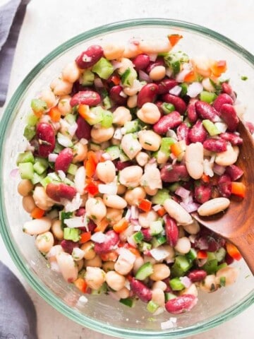 3 bean salad in bowl