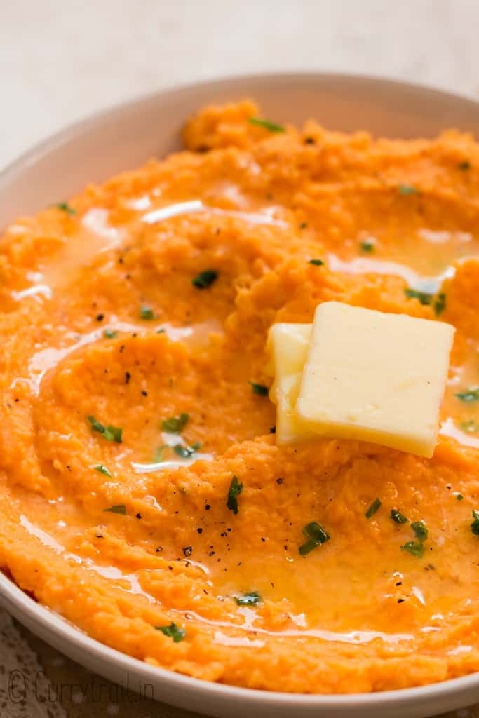 Savory Mashed Sweet Potatoes - Curry Trail {Video}