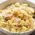 classic egg salad recipe in white bowl