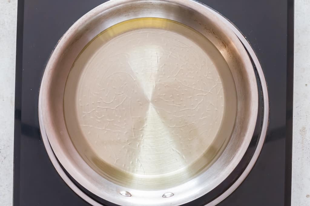 cooking oil heated to 350 F