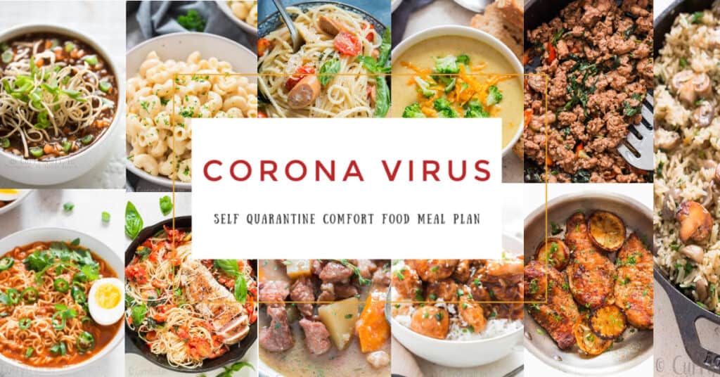 corona virus self quarantine meal plan