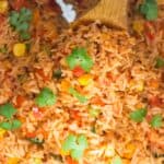 instant pot Mexican rice garnished with cilantro