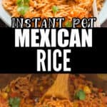 instant pot Mexican rice with veggies with text