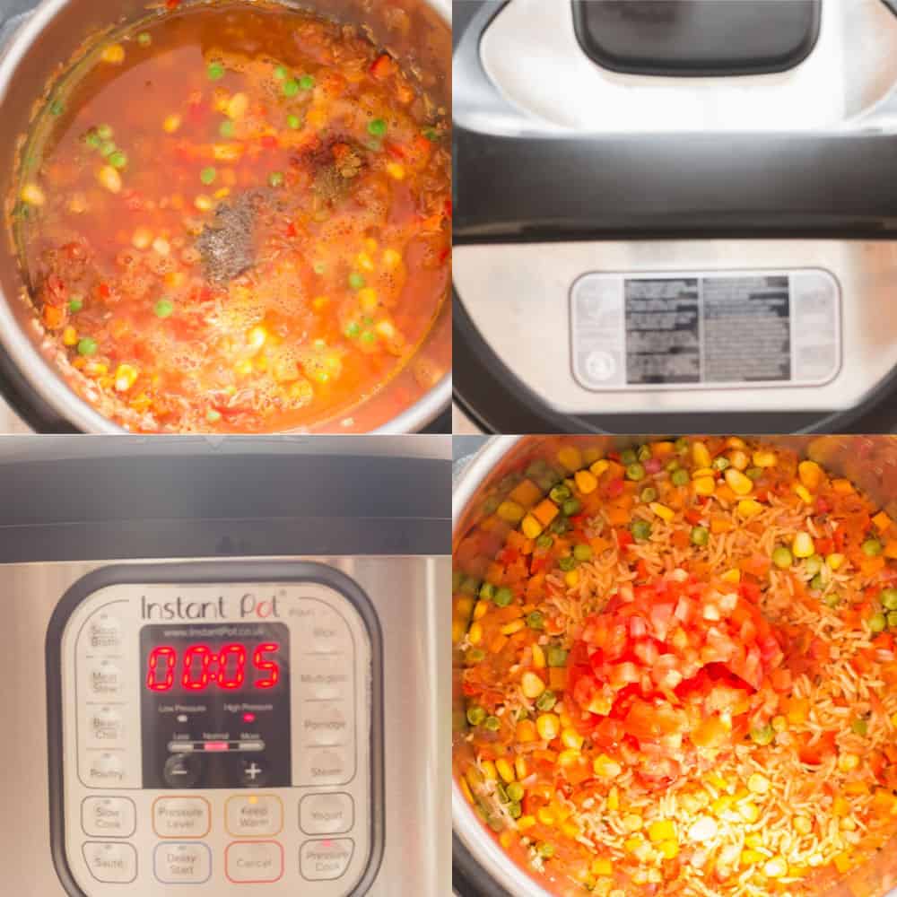 step by step pictorial for instant pot Mexican rice