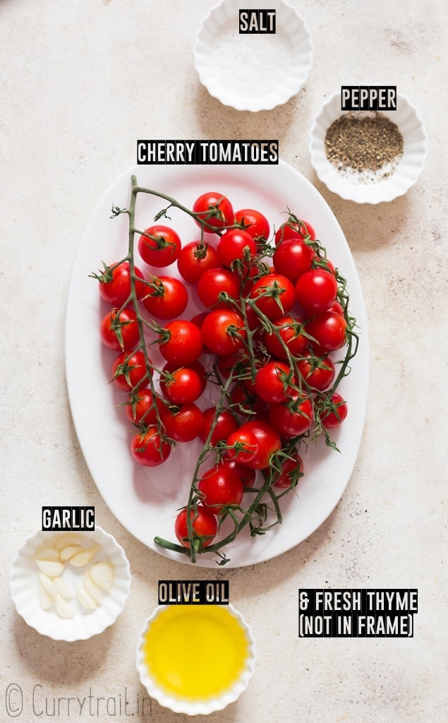 ingredients for roasted cherry tomatoes
