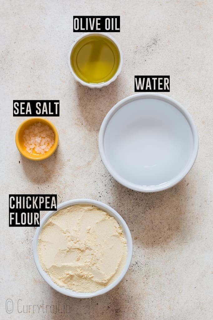 ingredients needed to make socca flatbread