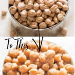 perfectly cooked instant pot chickpeas in white bowl