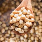 spatula with chickpeas cooked in instant pot