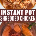 instant pot shredded chicken Mexican style with text