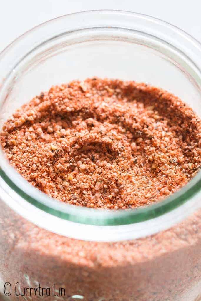 homemade salt seasoning in glass jar