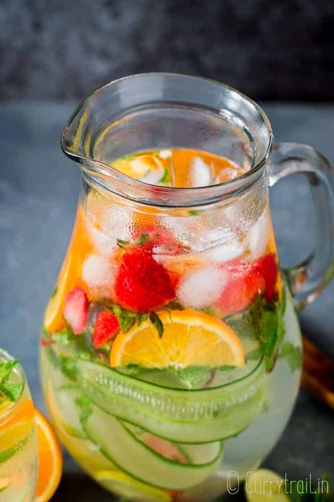 a pitcher full of infused detox water