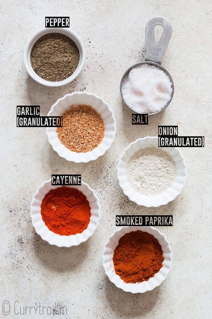 spices and ingredients in bowl for seasoning salt