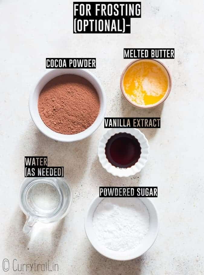 ingredients for brownie frosting