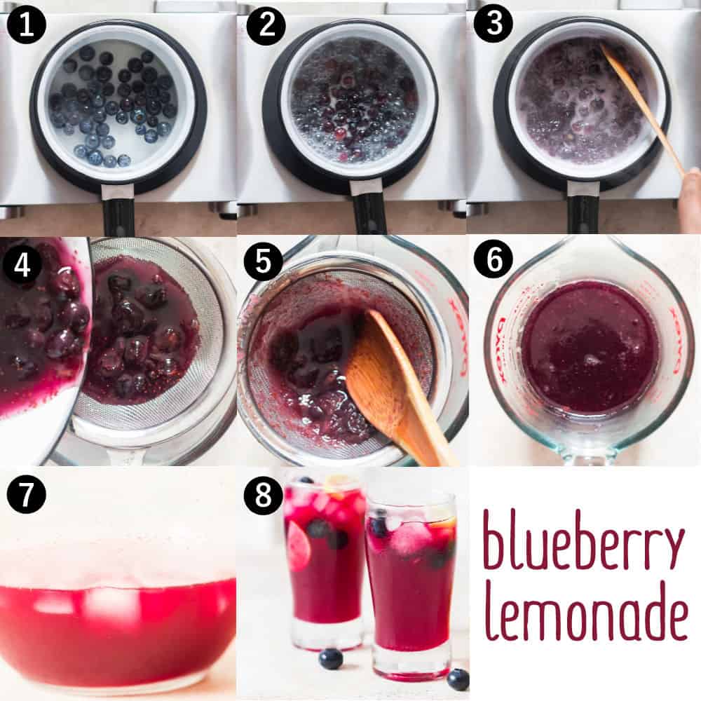step by step pictures of lemonade blueberry