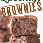 healthy zucchini brownies with text