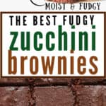 fudgy moist zucchini brownies with text