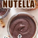 luscious delicious nutella recipe in glass jar with text