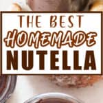 easy food processor made homemade Nutella with text