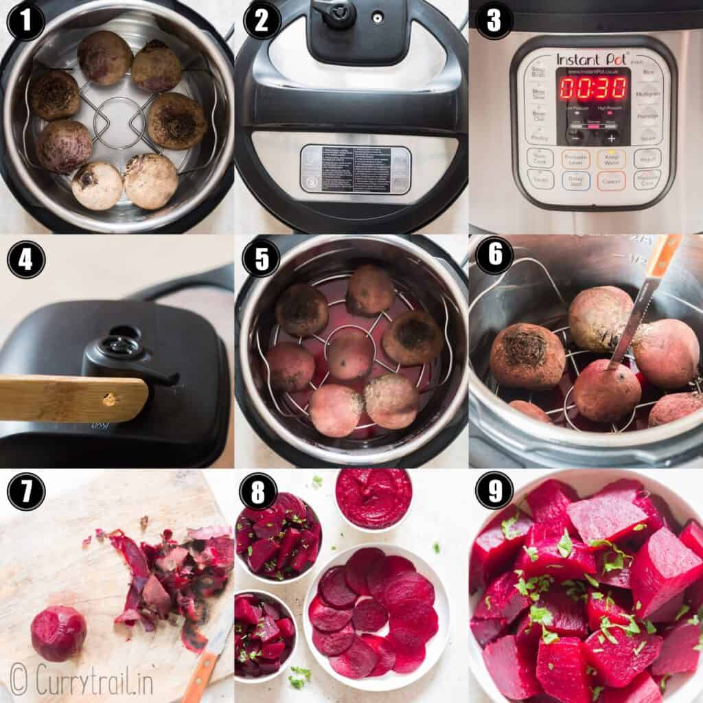 step by step instructions on how to cook instant pot beets