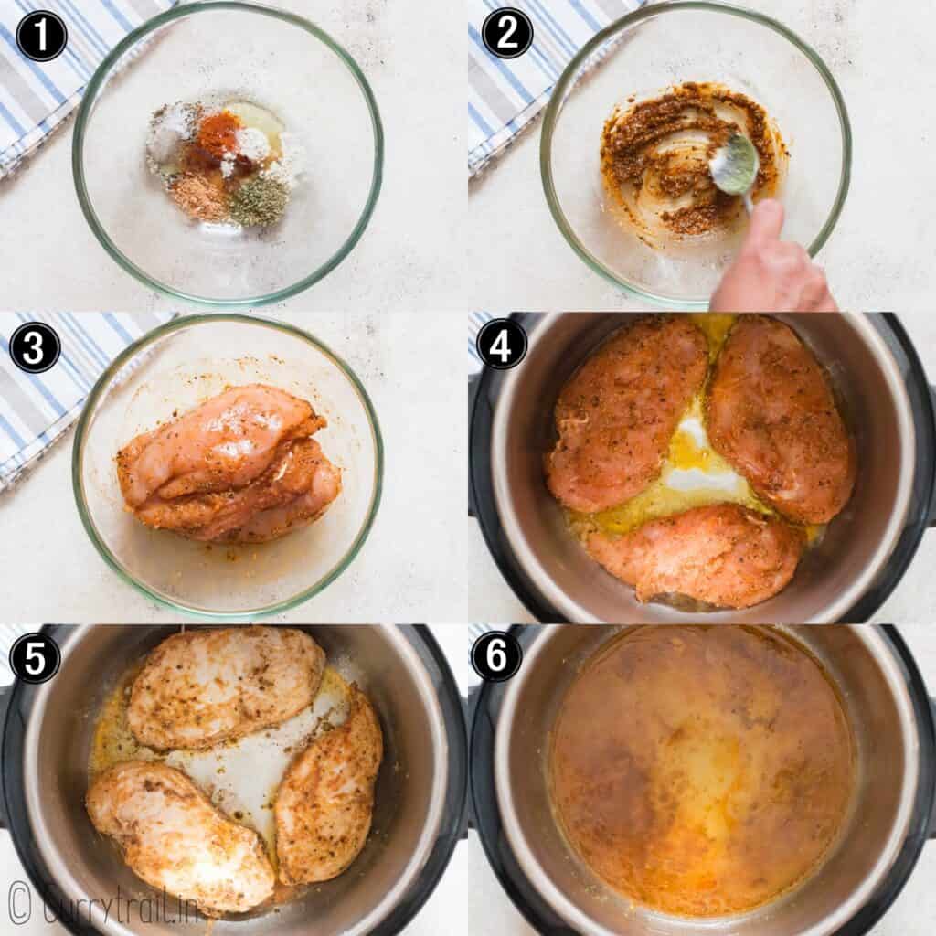 step by step instructions on how to cook chicken breasts in instant pot