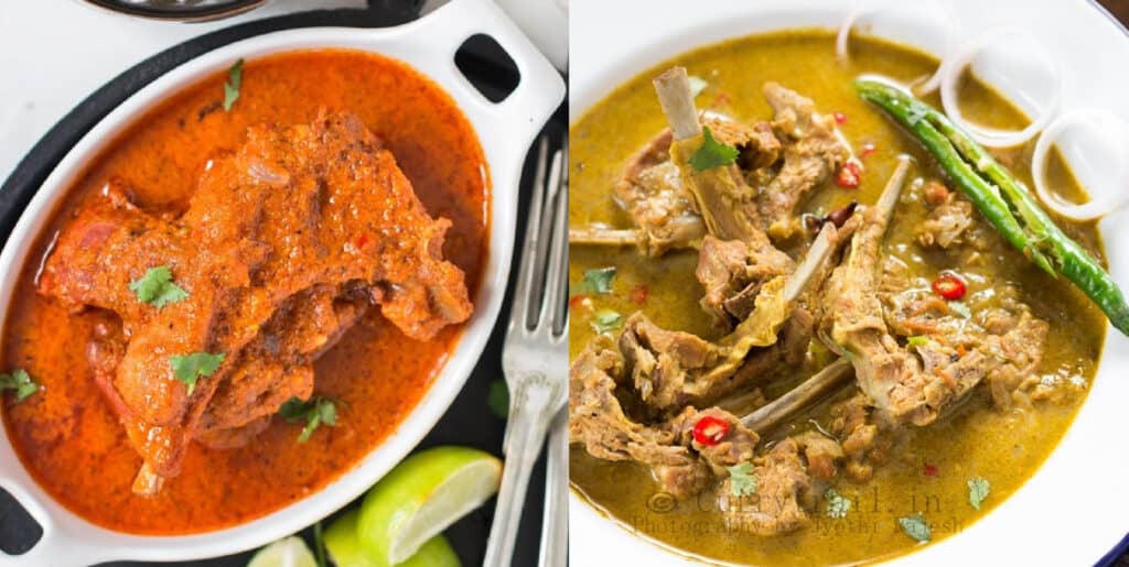 spicy mutton chops recipe in bowl and plate
