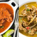 spicy mutton chops recipe in bowl and plate