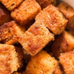 easy to make croutons made at home in bowl