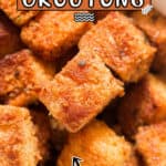 easy to make croutons made at home in with textbowl