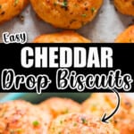 easy cheddar drop biscuits with text