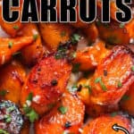 healthy glazed carrots with text