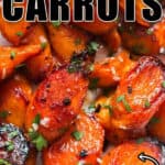 healthy glazed carrots with text