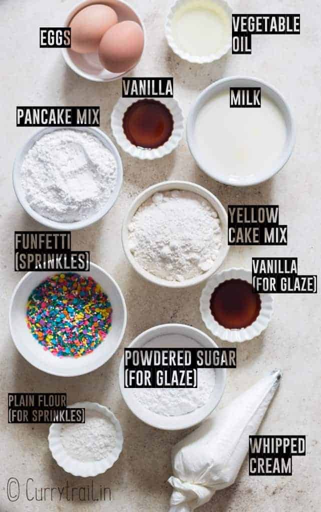 ingredients for birthday cake pancakes