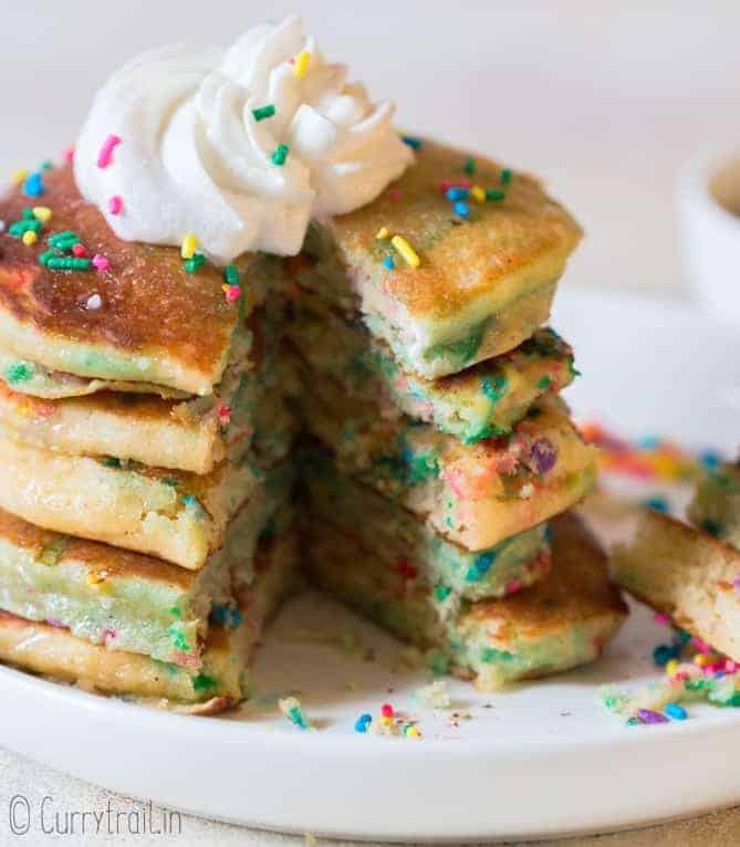 birthday pancakes with sprinkles
