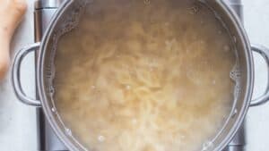 step 7 cook pasta in salted boiling water to al-dente