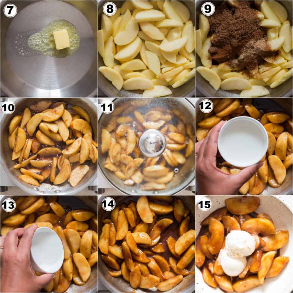 step by step of cooking cinnamon apples