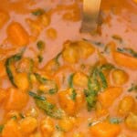 Thai sweet potato curry cooked in a pot.