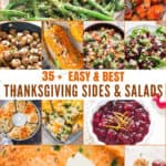 a collage of best thanksgiving and Christmas side dishes with text