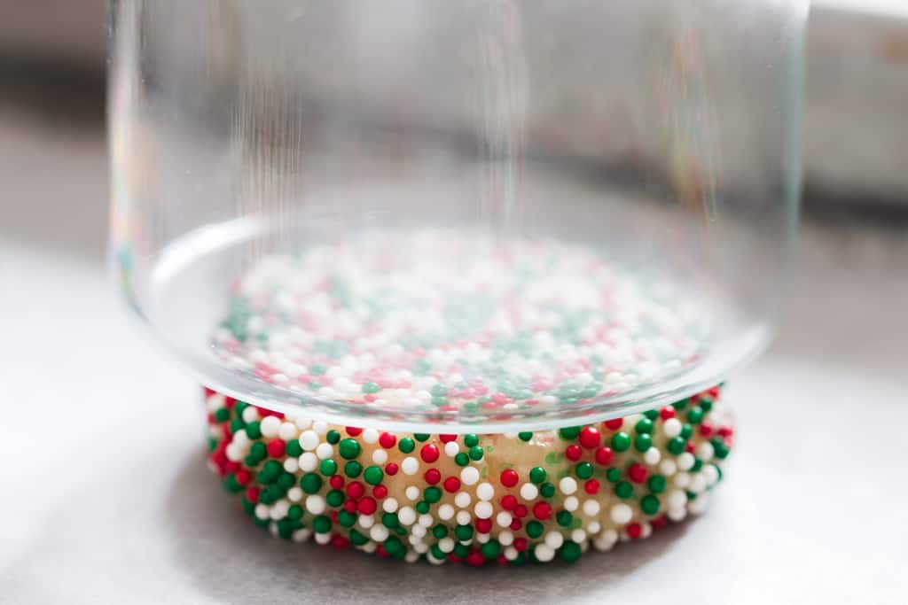 flattening sprinkle cookies