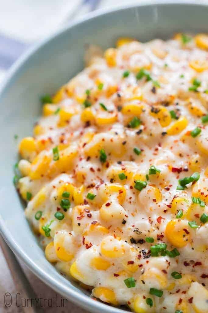 bowl of creamed corn