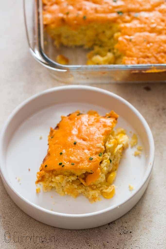 cheesy casserole with sweet corn