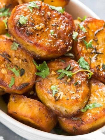 melting potatoes stacked in bowl