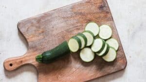 slicing zucchini step