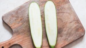 slice zucchini into half lengthwise