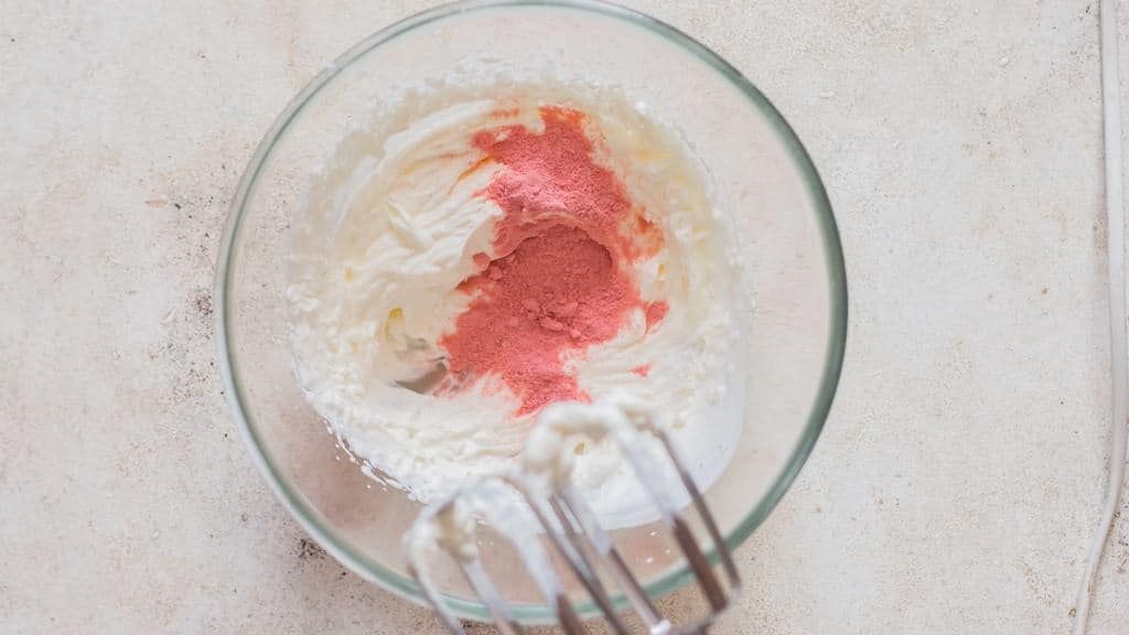 making strawberry whipped cream
